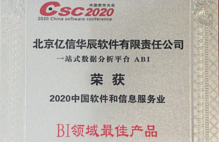 行業(yè)領(lǐng)跑！億信ABI榮獲2020年BI領(lǐng)域最佳產(chǎn)品獎